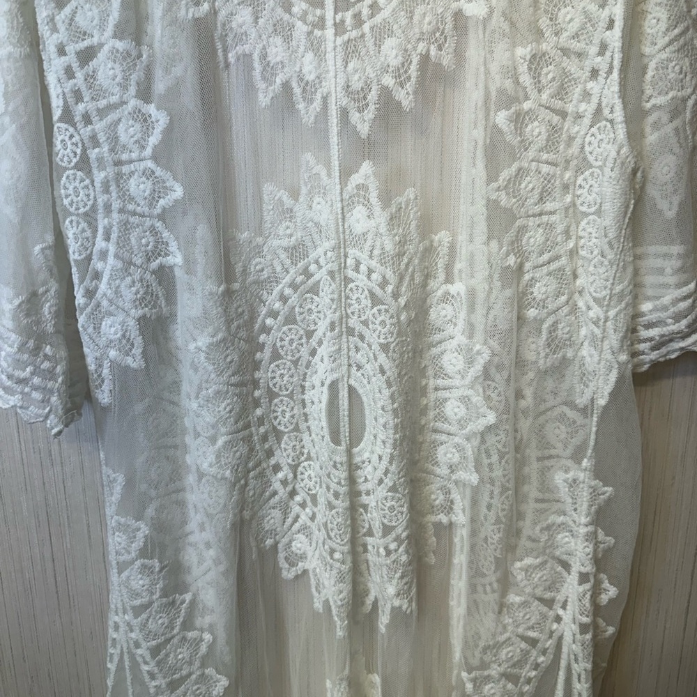 Rachel‎ Zoe White Textured Kimono - Picture 5 of 8